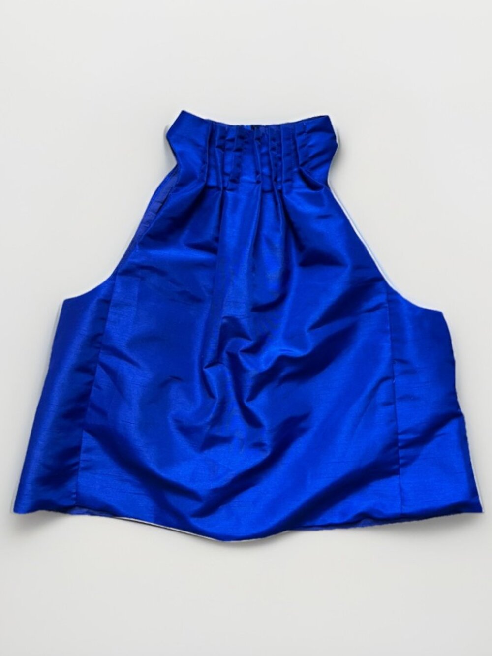 Mustard Seed Raw Silk-Like High Neck Tank Top Size Small Cobalt Blue